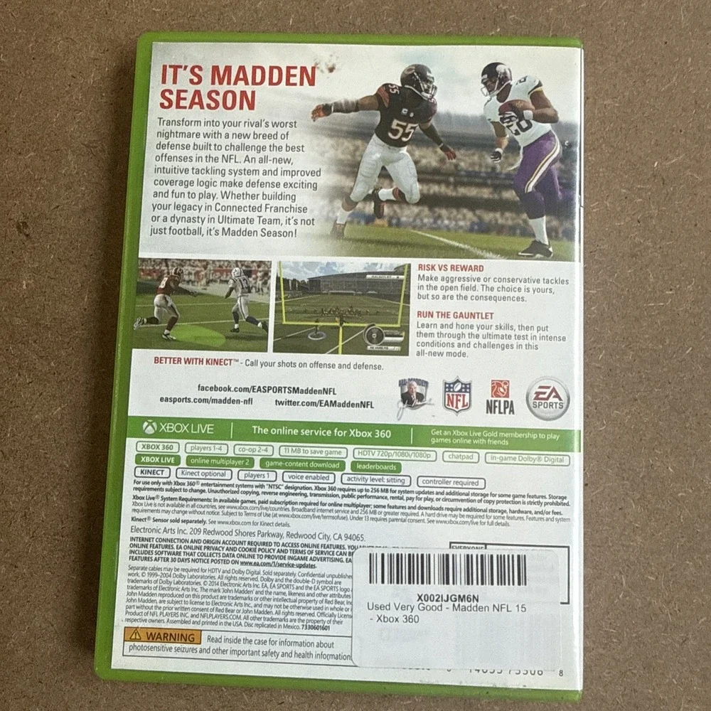 Madden NFL 15 (Microsoft Xbox 360, 2014)